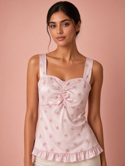 Blusa Rosa Floreada